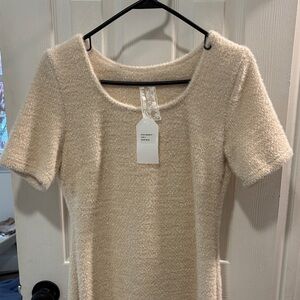 Beige Sadie and Sage Short Sleeve Textured Dress